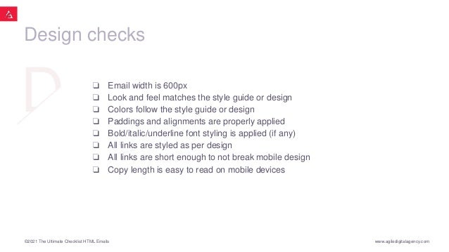 The Ultimate Checklist to HTML Emails | PPT