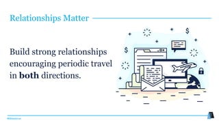 #MMwebinar
Build strong relationships
encouraging periodic travel
in both directions.
Relationships Matter
 