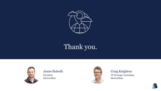 #MMwebinar
Thank you.
Jamie Bolseth
President
MentorMate
Craig Knighton
VP Strategic Consulting
MentorMate
 