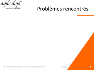 Problèmes rencontrés
5Fleur Nathalie Yassinguézo – Arnaud Lamouller-Bonaventure 11/12/2013
 
