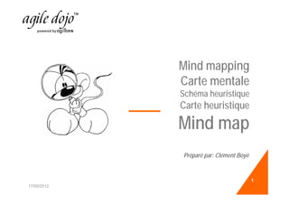Mind mapping
Carte mentaleCarte mentale
Schéma heuristique
C t h i tiCarte heuristique
Mind mapMind map
Préparé par: Clément Boyé
17/05/2012
1
 