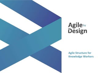 agilebydesign.com
@agile_bydesign
Agile Structure for
Knowledge Workers
 