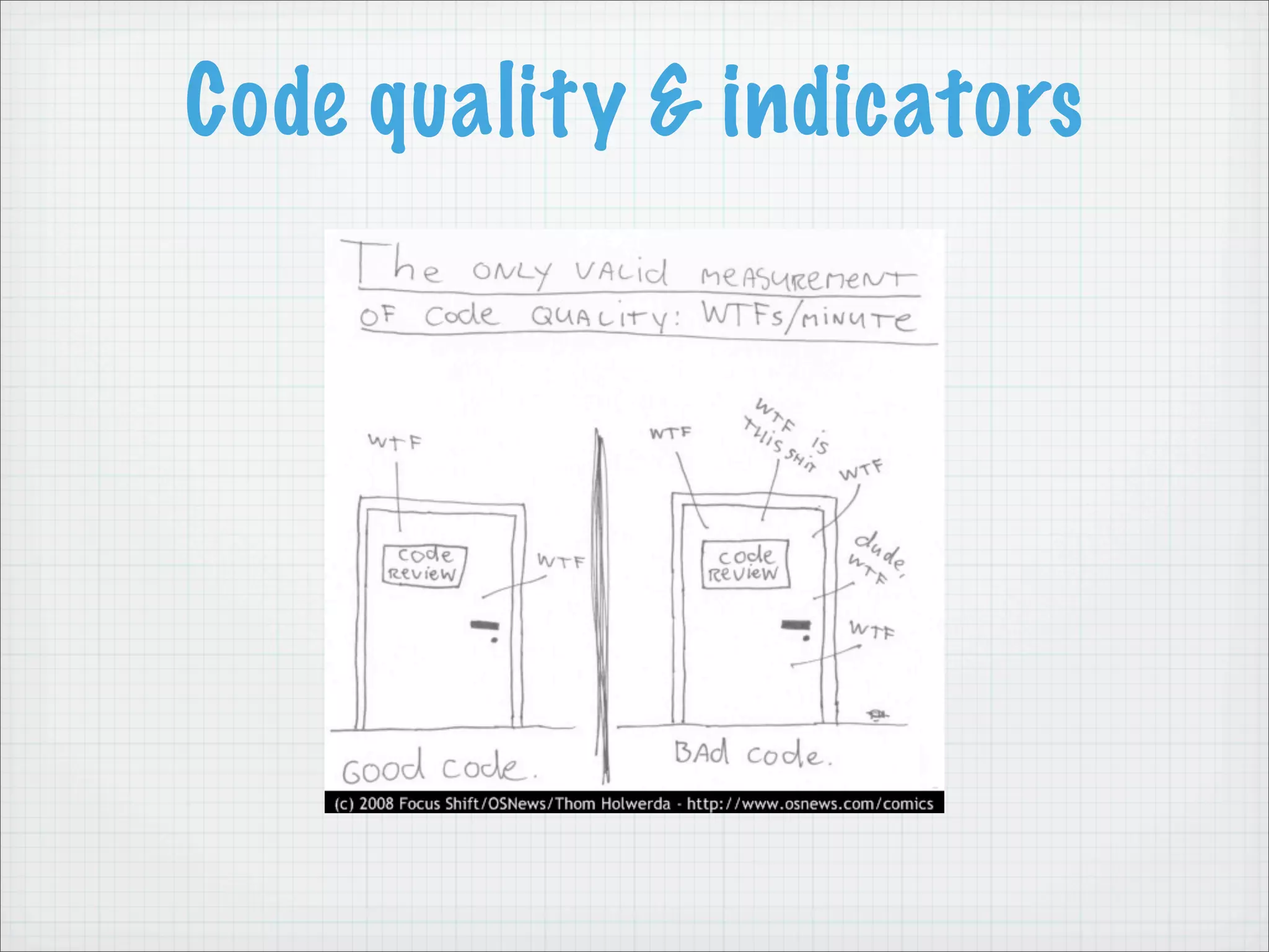 Code quality & indicators
 