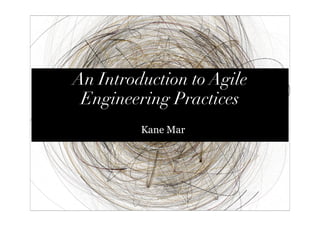An Introduction to Agile
 Engineering Practices
         Kane Mar




            1
 