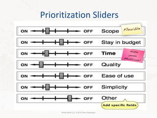 Prioritization Sliders White Barrel LLC. © 2010 Peter Saddington 