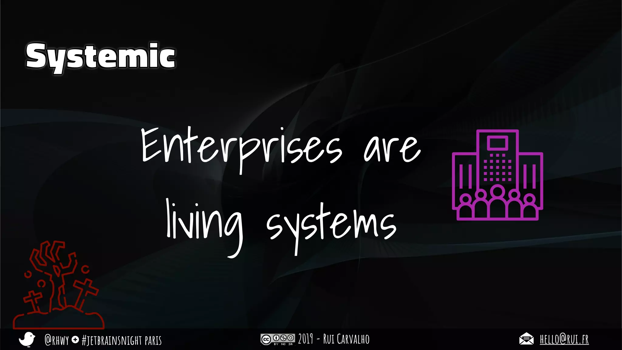 @rhwy #jetbrainsnight paris 2019 - Rui Carvalho hello@rui.fr
Systemic
Enterprises are
living systems
 