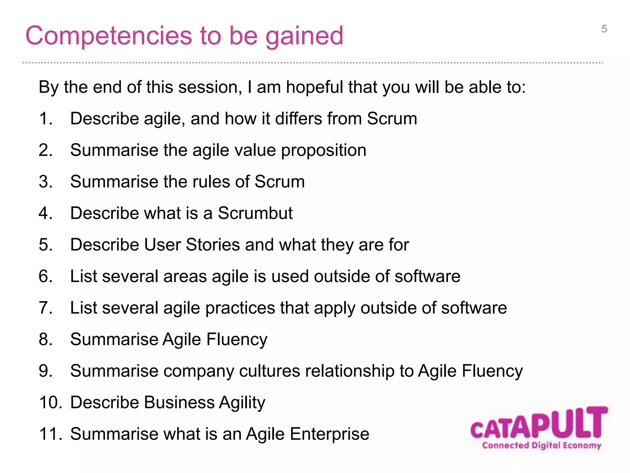 5 
agile 
for software development 
 