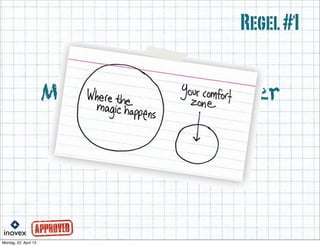 Mach es dir in der
Comfort Zone
gemütlich
Regel#1
 