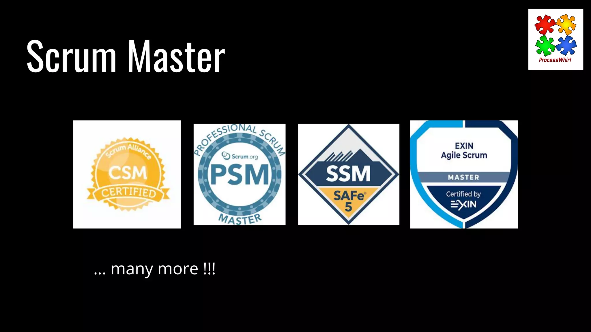 Scrum Master
… many more !!!
 