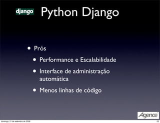 Comparação entre Frameworks Web Ágeis