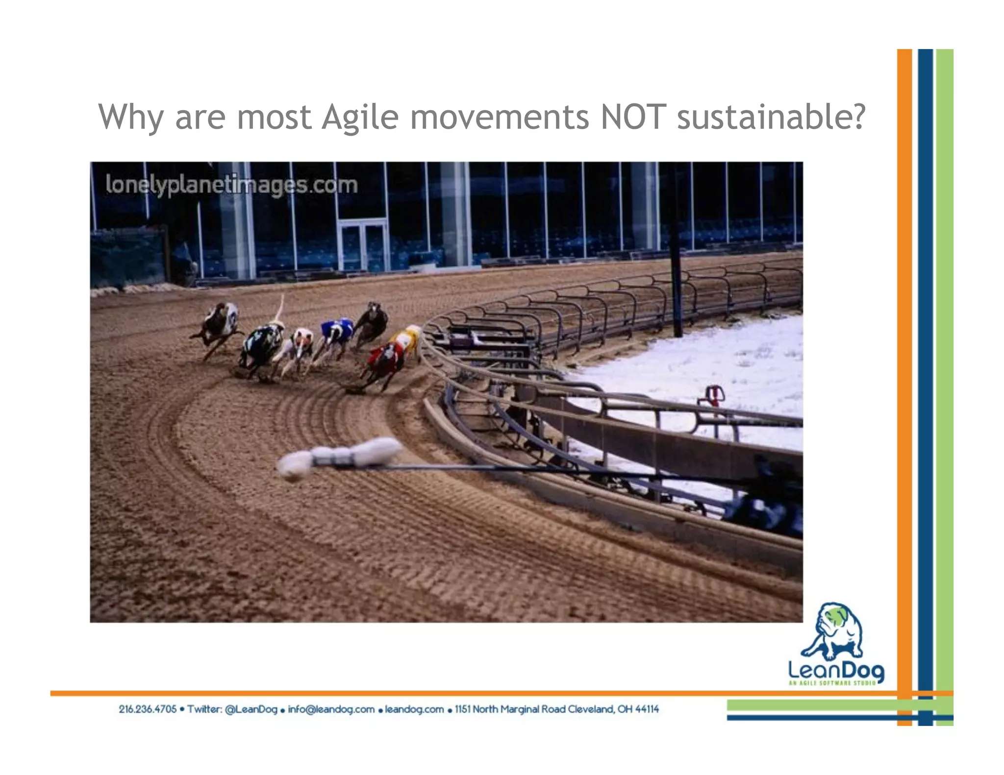 Why are most Agile movements NOT sustainable?
 