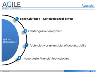 Agenda



               1 BancAssurance – Current business drivers



                     2 Challenges in deployment


A...