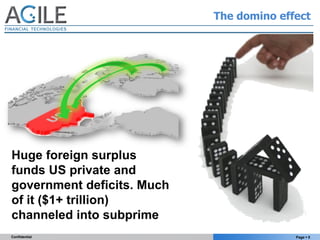 The domino effect




Huge foreign surplus
funds US private and
government deficits. Much
of it ($1+ trillion)
channeled i...