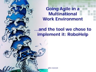 © 2015 WritePoint Ltd. All rights reserved.
Going Agile in a
Multinational
Work Environment
…and the tool we chose to
implement it: RoboHelp
 