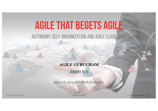 Agile that begets agile© Patrick Steyaert, 2019 1
Agile that begets agile
january 2019
patrick.steyaert@okaloa.com
Autonomy, Self-organization and Agile leadership
 