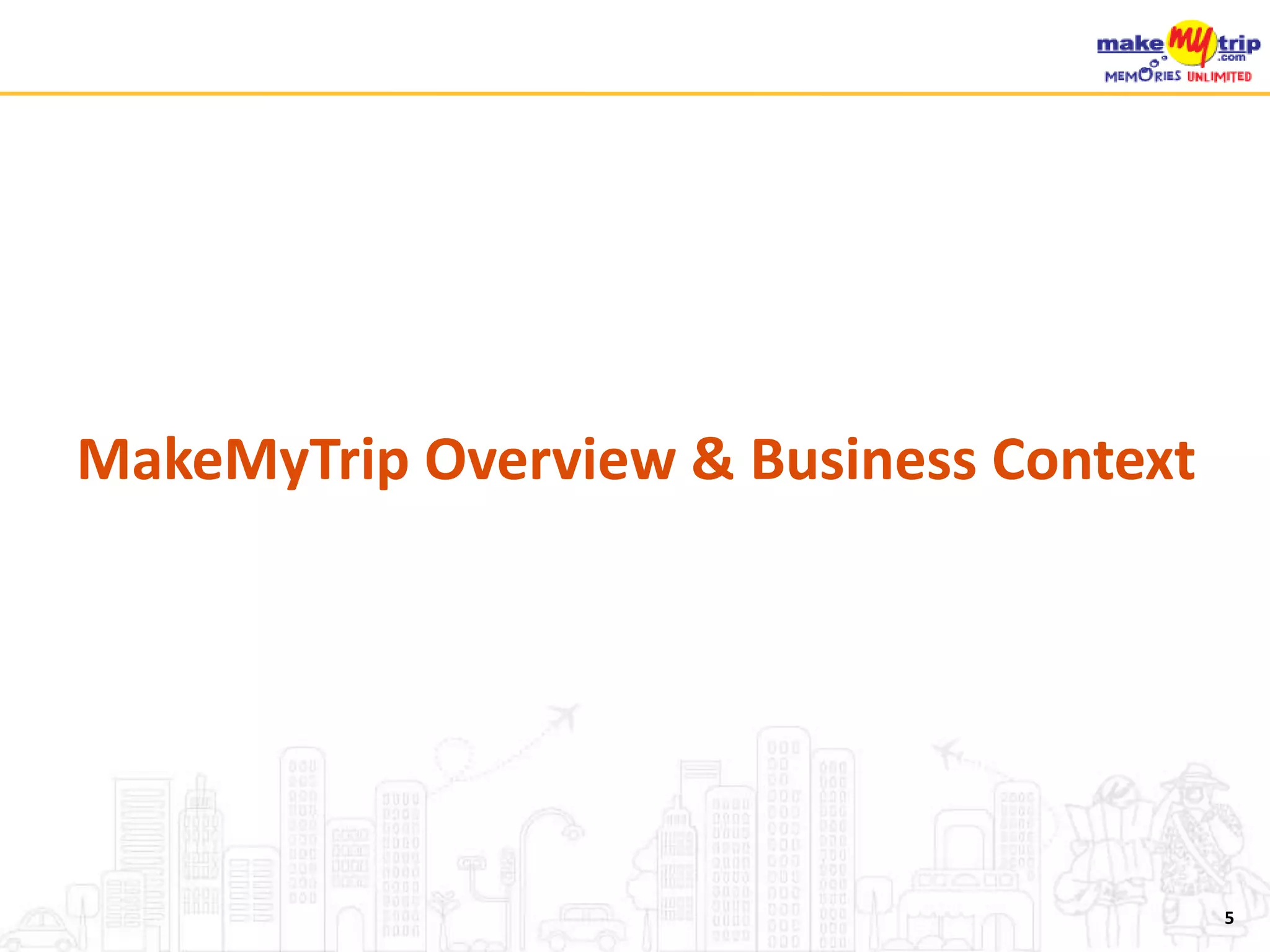 MakeMyTrip Overview & Business Context
5
 