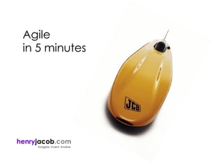 Agile  in 5 minutes henry jacob .com Imagine. Invent. Involve. 