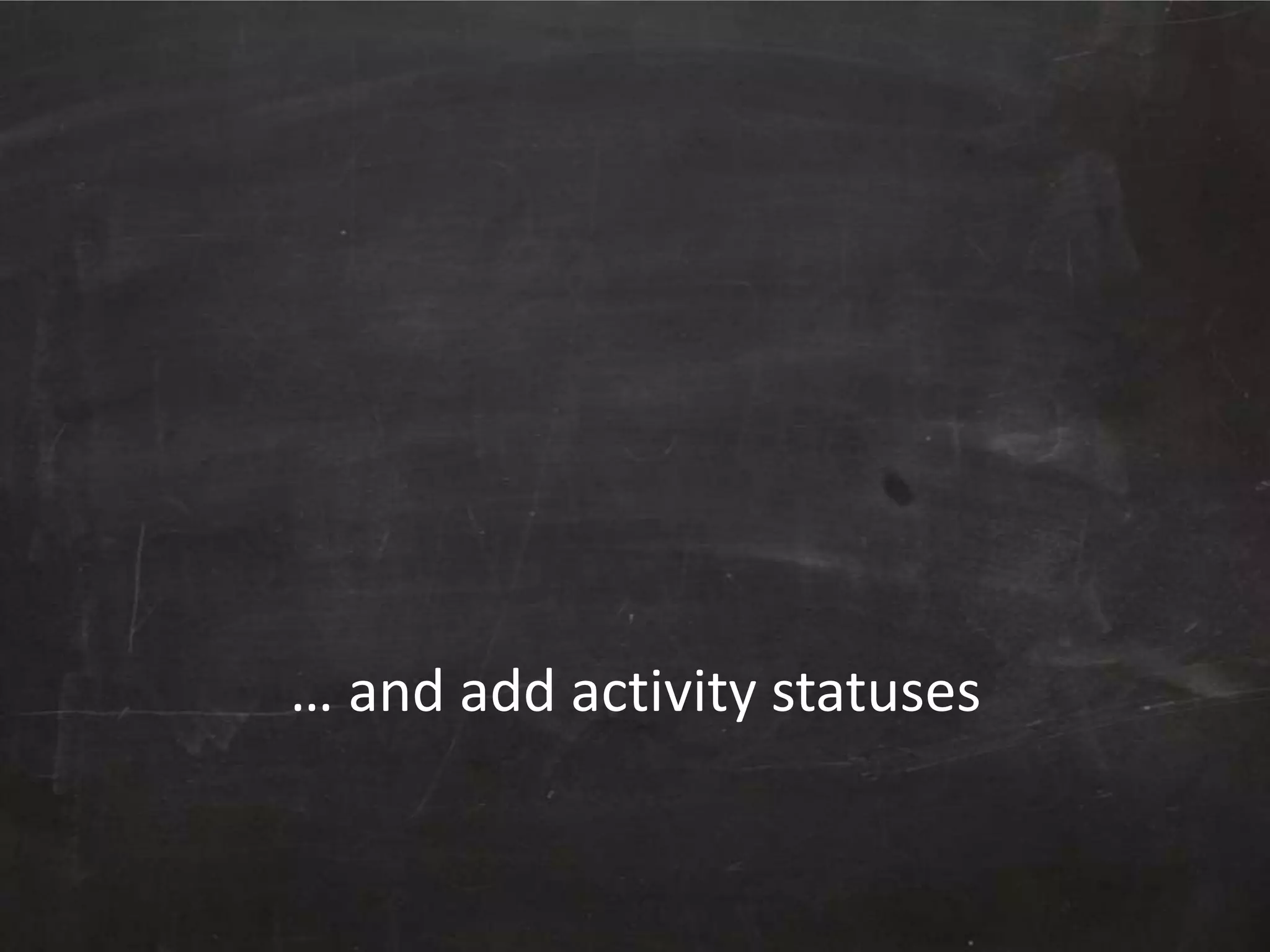 … and add activity statuses

 