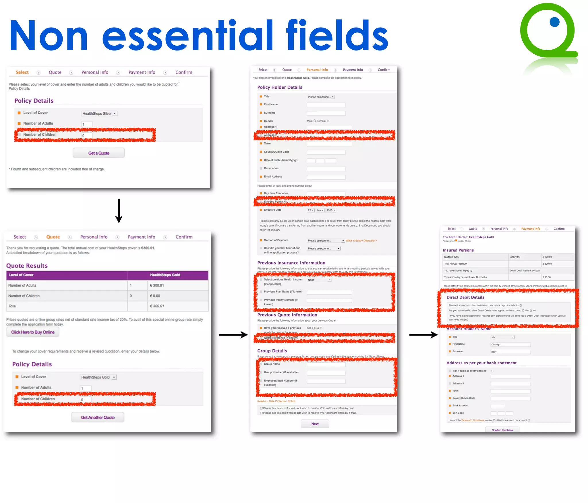 Non essential fields
 