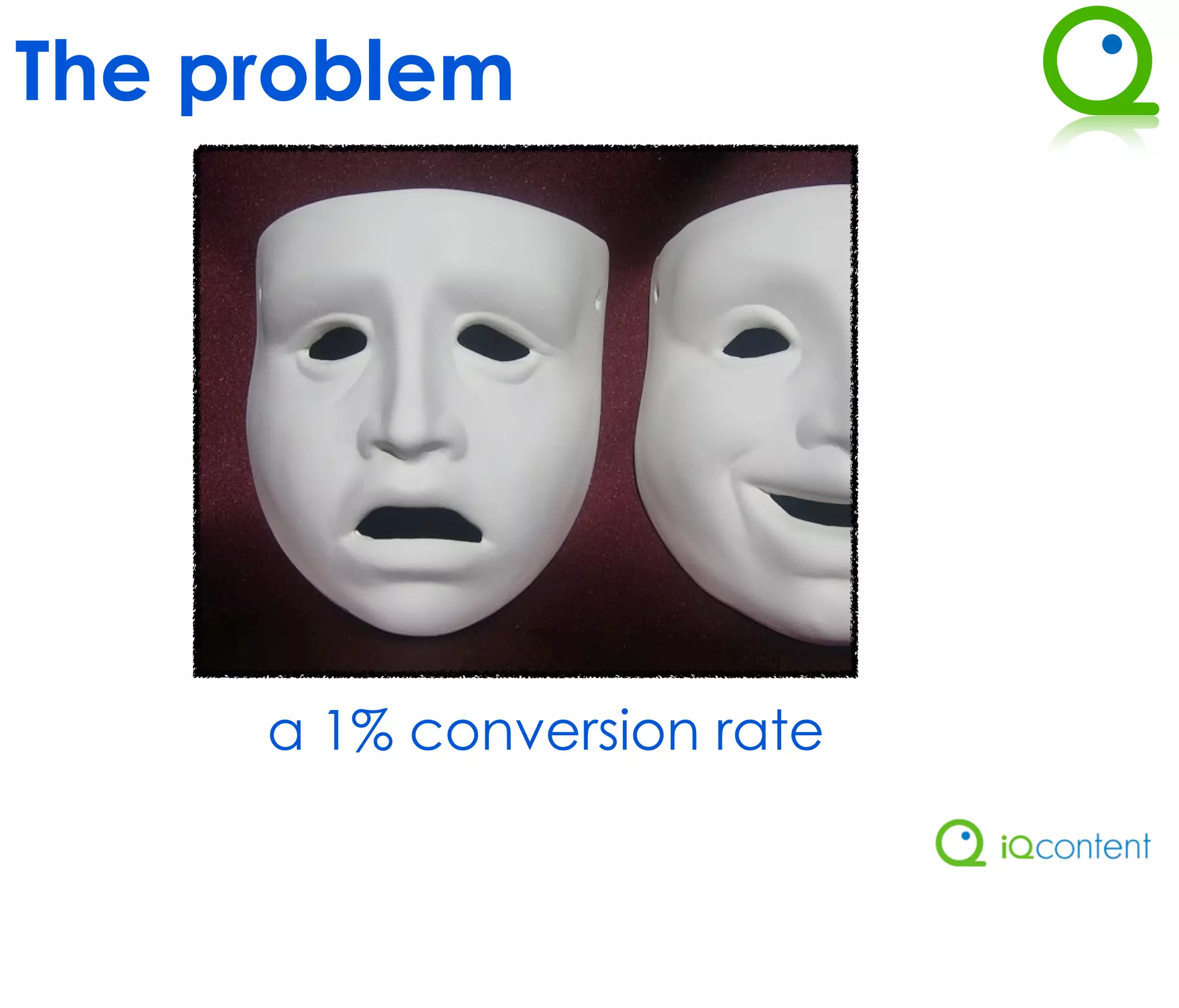 The problem




     a 1% conversion rate
 
