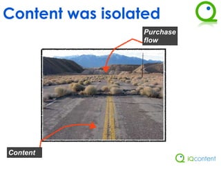 Content was isolated
                 Purchase
                 flow




Content
 