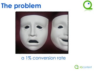 The problem




     a 1% conversion rate
 
