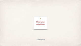 15 minutos
Meet your
neighbors
5
 