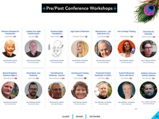 + +
SHARELEARN NETWORK
Pre/Post Conference Workshops
13
 