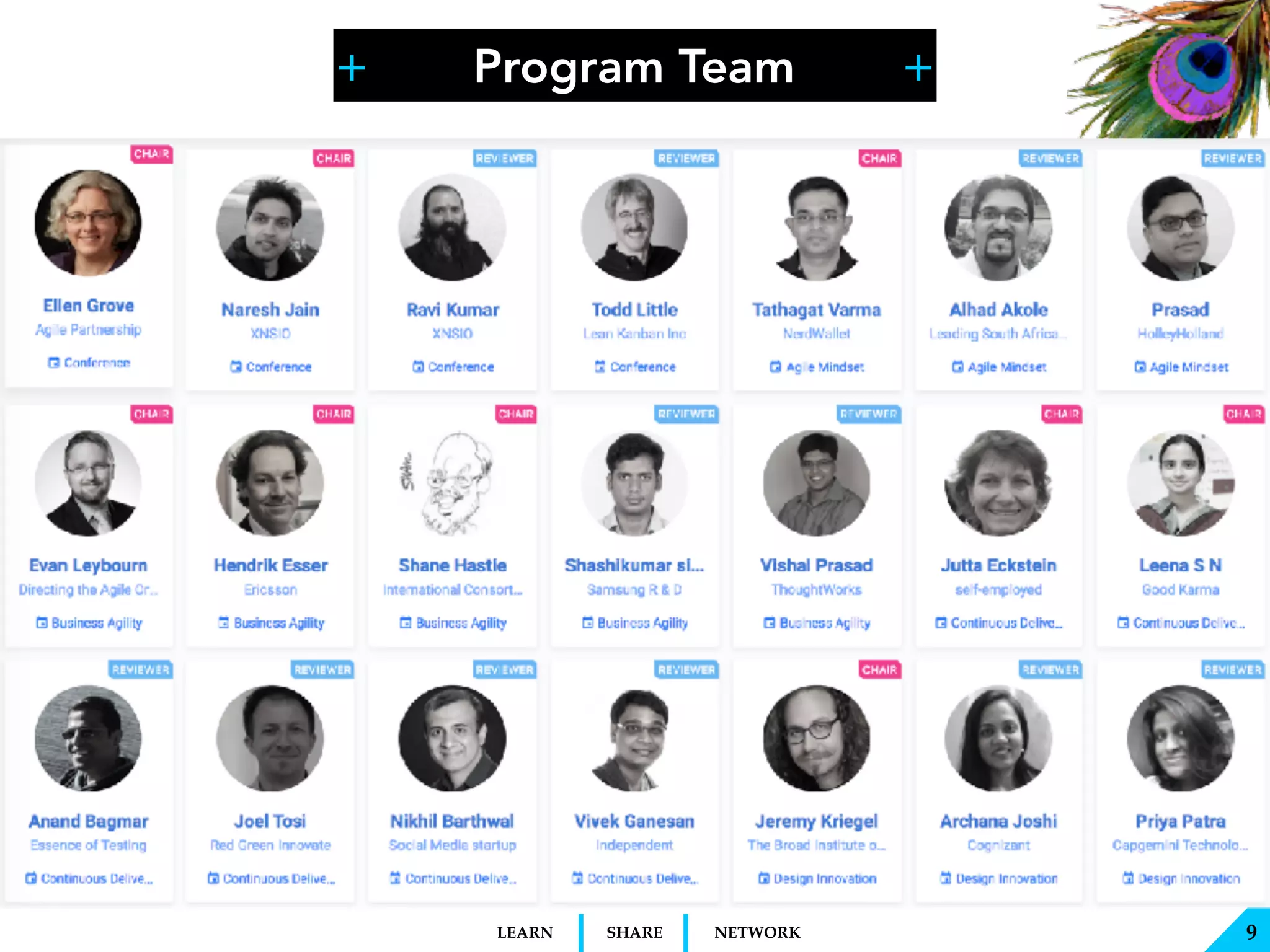 + +
SHARELEARN NETWORK
Program Team
!9
 