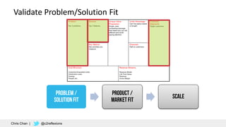 Achieve Product/Market Fit
I have built something people want?
Chris Chan | @c2reflexions
 