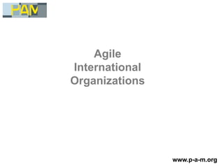 Agile
International
Organizations




                www.p-a-m.org
 