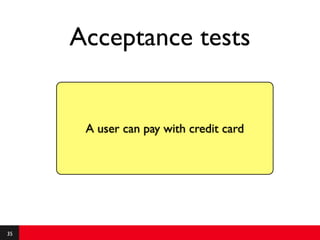Acceptance tests


      A user can pay with credit card




35
 
