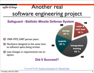 Another real
               software engineering project
        Safeguard - Ballistic Missile Defense System             ...