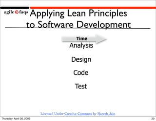Applying Lean Principles
                    to Software Development




                           Licensed Under Creativ...