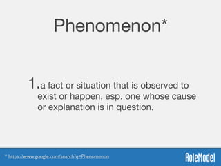 Phenomenon*
1.a fact or situation that is observed to
exist or happen, esp. one whose cause
or explanation is in question.
* https://www.google.com/search?q=Phenomenon
 