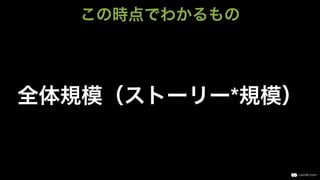 全体規模（ストーリー*規模）
この時点でわかるもの
 