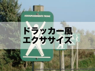 ドラッカー風
エクササイズ
https://www.ﬂickr.com/photos/sanchom/2963072255
 