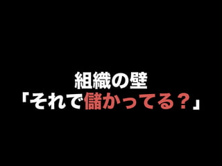組織の壁
「それで儲かってる？」
 