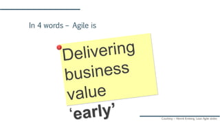 In 4 words – Agile is
Courtesy – Henrik Kniberg, Lean Agile slides
 
