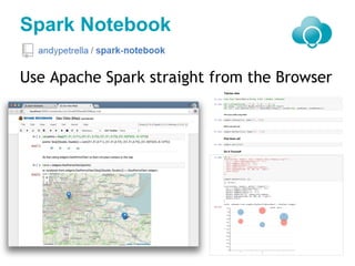 Spark Notebook
Use Apache Spark straight from the Browser