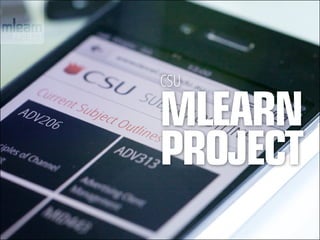 CSU

mLearn
project
 