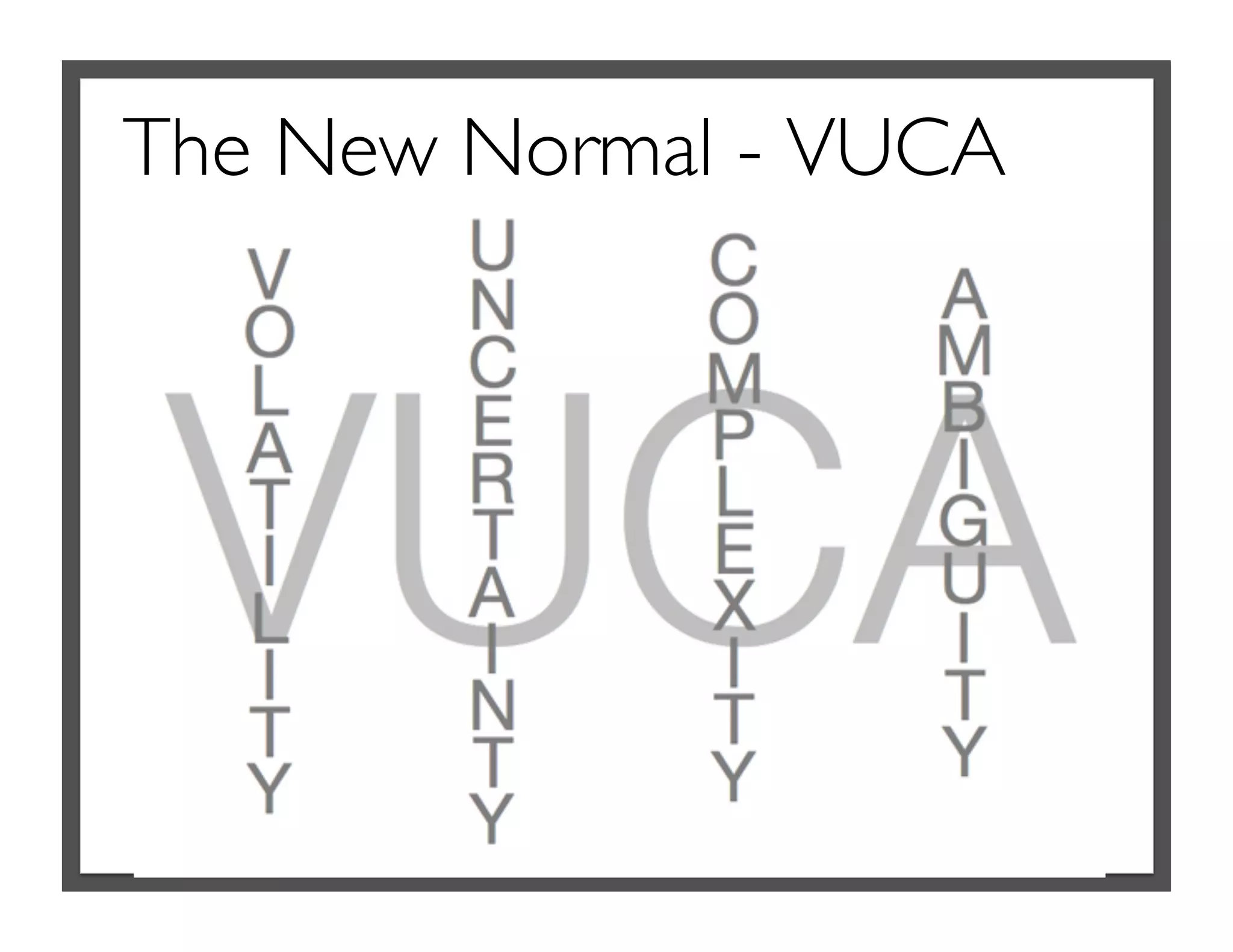 The New Normal - VUCA	

 
