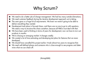 Why	
  Scrum?	
  
[Rising2000]	
  
 