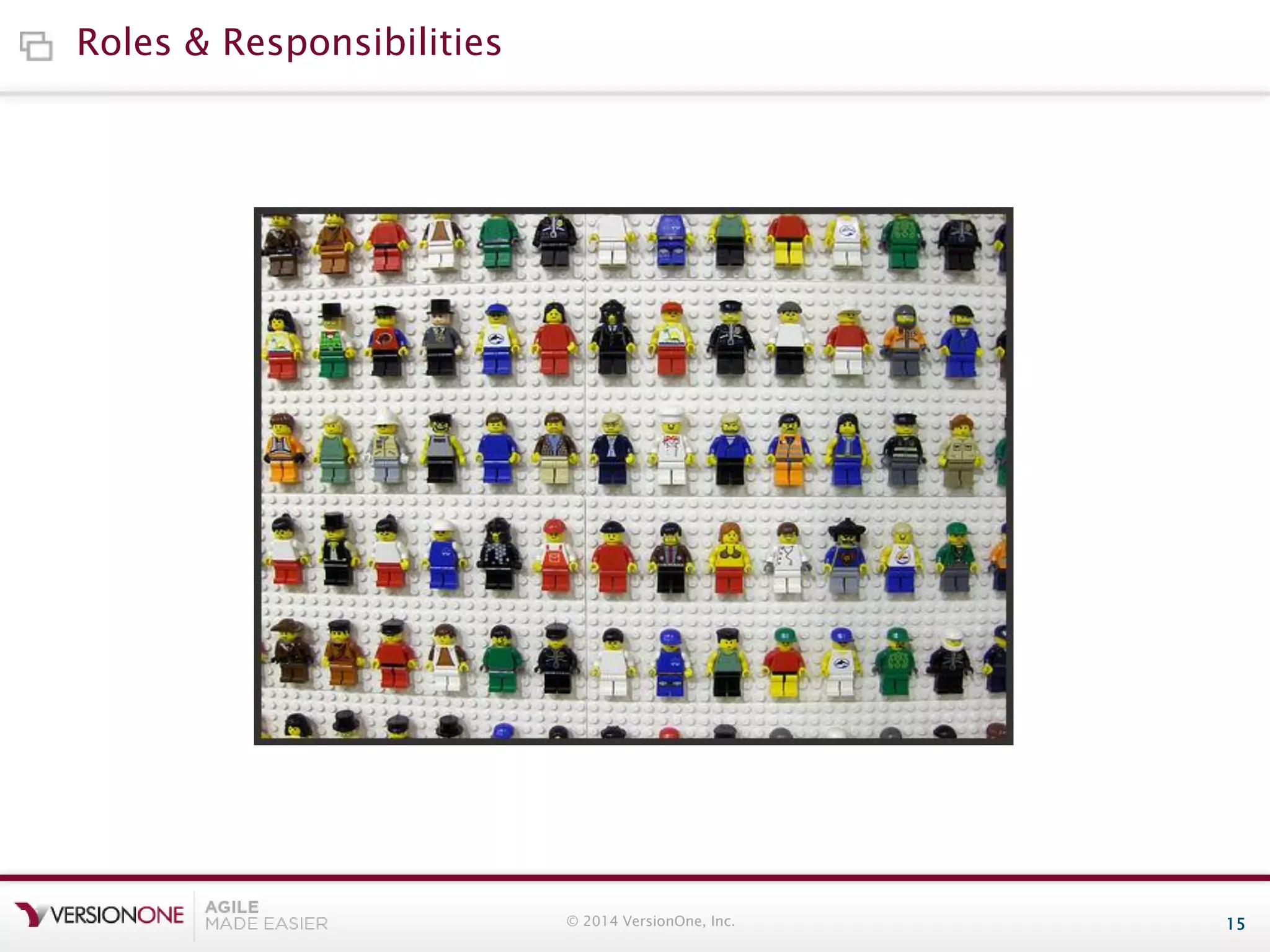 Roles & Responsibilities

© 2014 VersionOne, Inc.

15

 