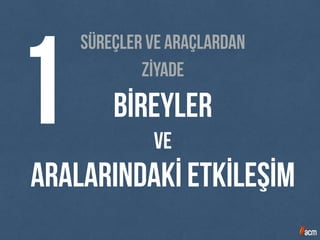 Süreçler ve araçlardan
1 ZİYADE
BİREYLER
ve
aralarındakİ EtkİleşİM
 