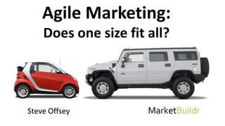 Steve Offsey
Agile Marketing:
Does one size fit all?
 