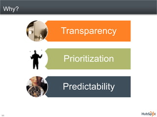 Why?


        Transparency


        Prioritization


        Predictability

10
 