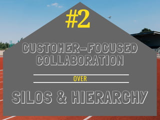 #2
CUSTOMER-FOCUSED
COLLABORATION
SILOS & HIERARCHY
OVER
 