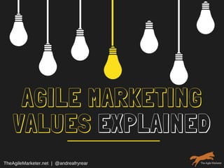 AGILE MARKETING
VALUES EXPLAINED
TheAgileMarketer.net  |  @andreafryrear
 
