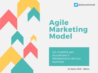 Agile
Marketing
Model
Un modello per
Accelerare il
Metabolismo del tuo
business
@DeborahGhisolfi
01 Marzo 2018 - Milano
 